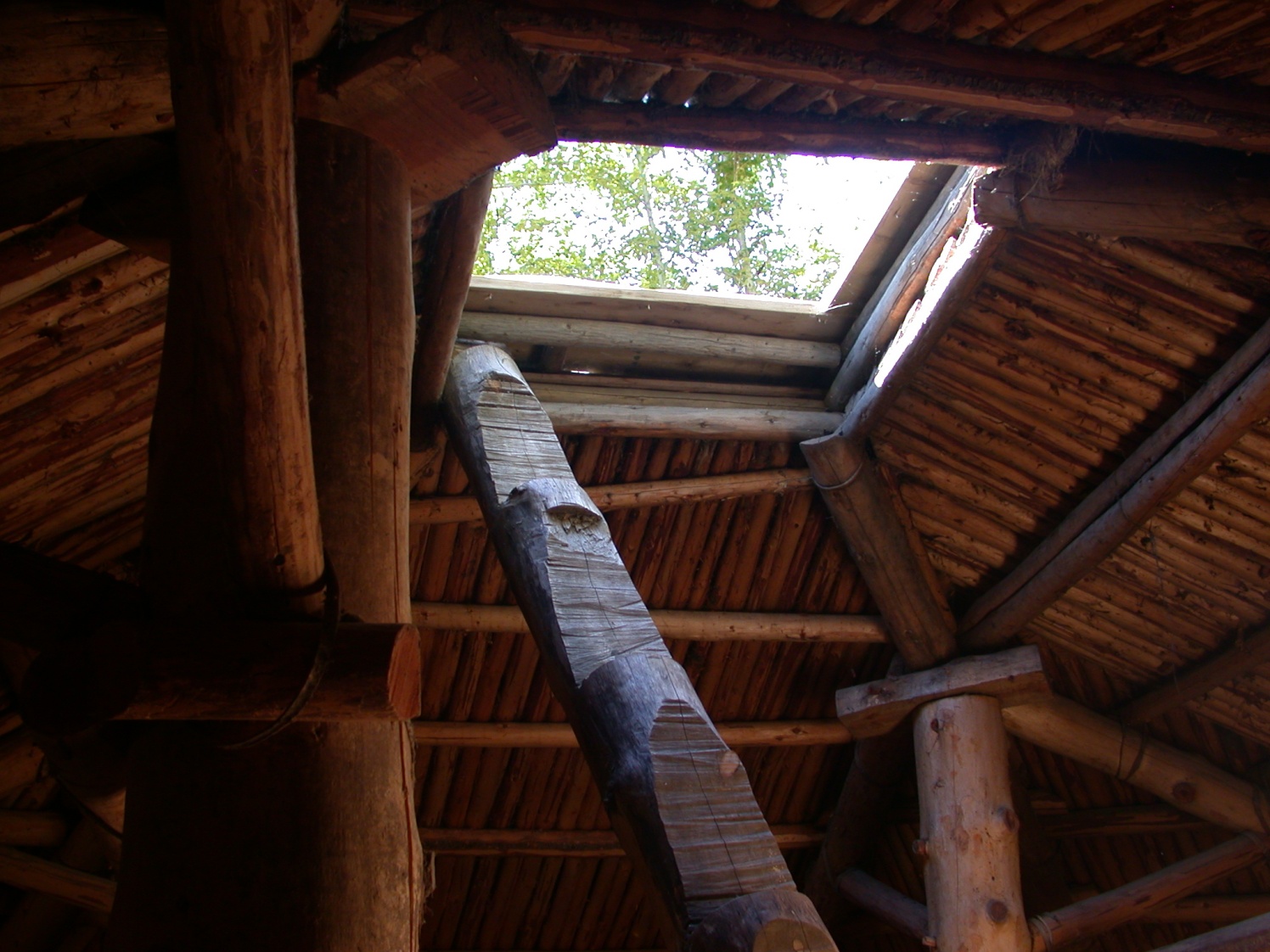 reconstructed pithouse interior